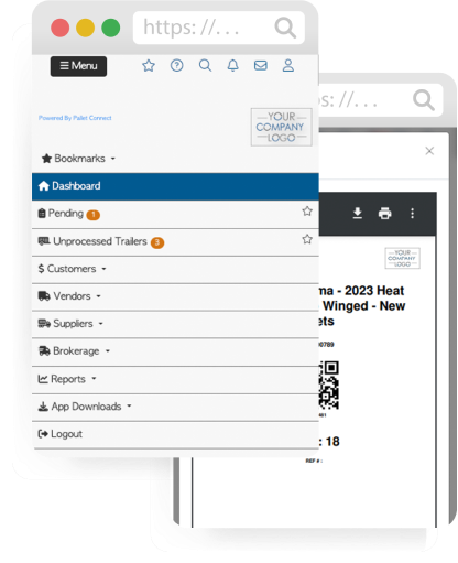 Pallet Connect ERP dashboard